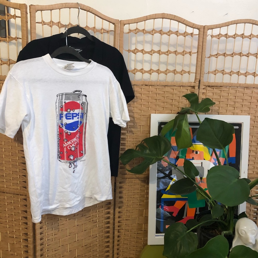 Vintage White Pepsi Logo Tee T-Shirt Medium